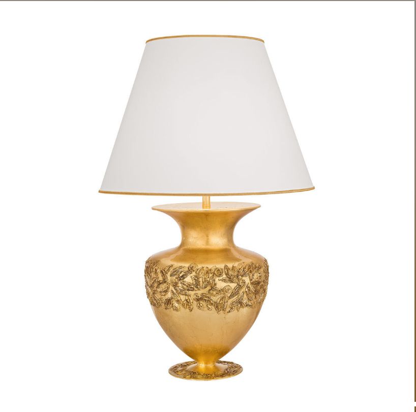 KOLARZ-Austrolux LeuchtenLampada da tavolo ANFORA, oro 24K, Liberta Oro/Bianco D 55 cm, altezza 90 cm, 1 luce, E27, 100 W