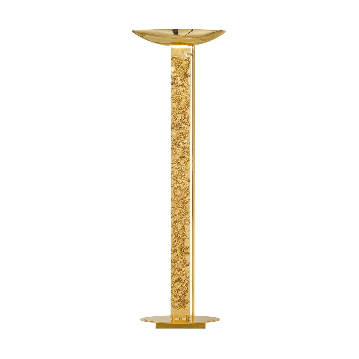KOLARZ-Austrolux LeuchtenLampada da terra DELPHI, oro 24K, Liberta oro/bianco lunghezza 60 cm, larghezza 26 cm, altezza 185 cm, 2 luci, R7s 118mm, 200 + 300 W