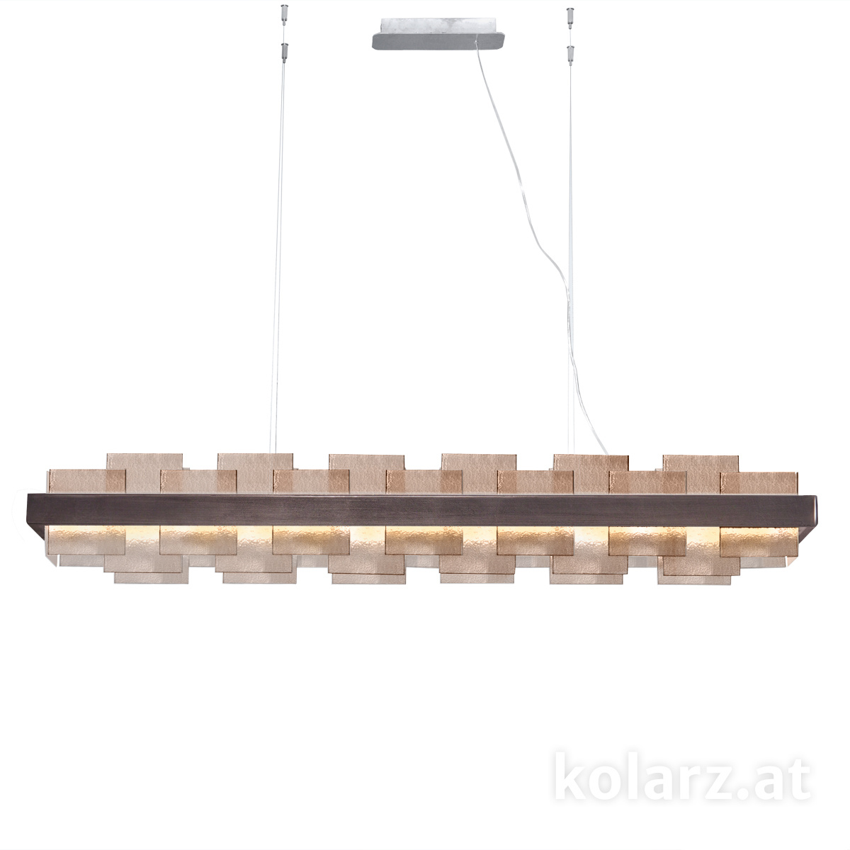 KOLARZ-Austrolux LeuchtenLampadario RETTANGOLO, brunito spazzolato / nichel spazzolato lunghezza 155 cm, altezza 262 cm, altezza min. 29 cm, 1 luce, LED, 42,2 W