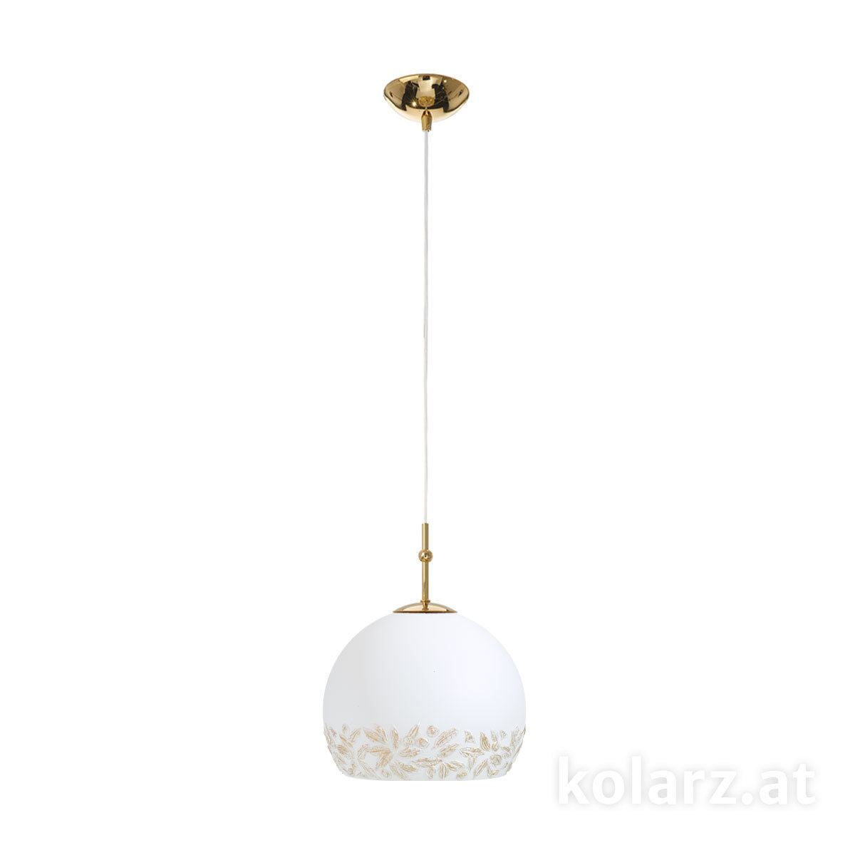 KOLARZ-Austrolux LeuchtenLampada a sospensione LUNA, Oro 24K, Liberta Bianco/Oro D 20 cm, altezza max. 200 cm, 1 luce, E27, 60 W