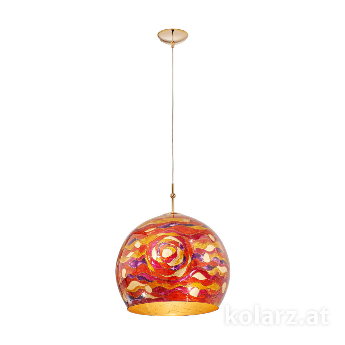 KOLARZ-Austrolux LeuchtenLampada a sospensione LUNA, Oro 24K, Aqua Red D 40 cm, altezza max. 200 cm, 1 luce, E27, 60 W