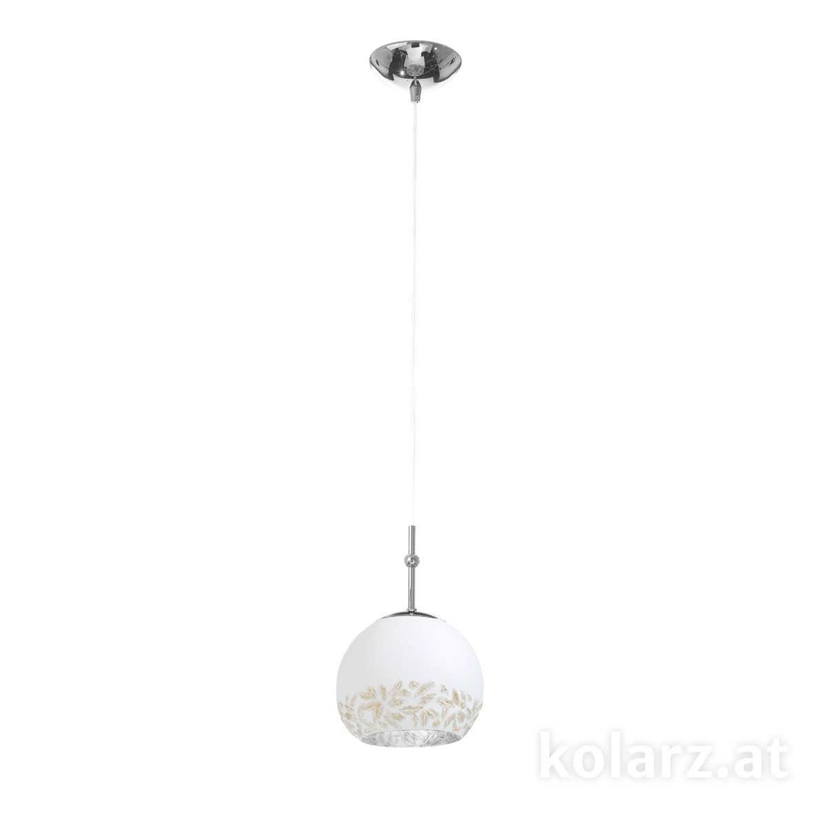 KOLARZ-Austrolux LeuchtenLampada a sospensione LUNA, cromo, Liberta bianco/oro D 20 cm, altezza max. 200 cm, 1 luce, E27, 60 W