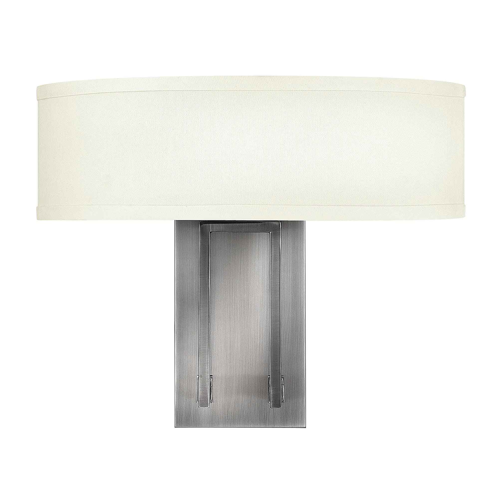 ElsteadHampton Applique a 2 luci - nichel anticato, paralume color avorio