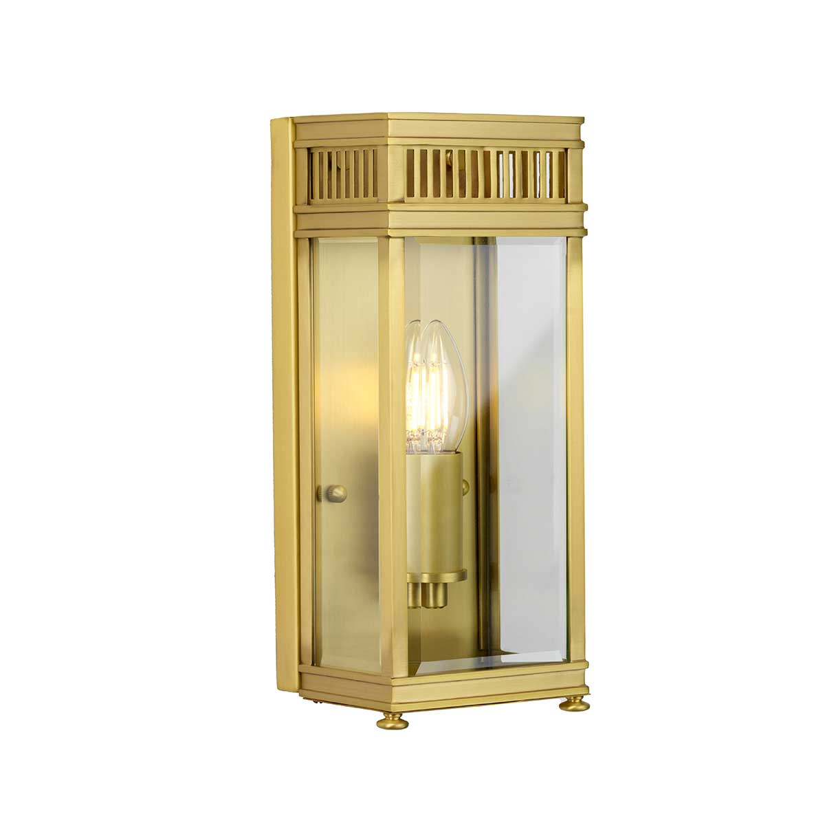 Elstead - HL7-S-BB - Holborn 1 luce Piccola lanterna a parete semicircolare - Ottone spazzolato
