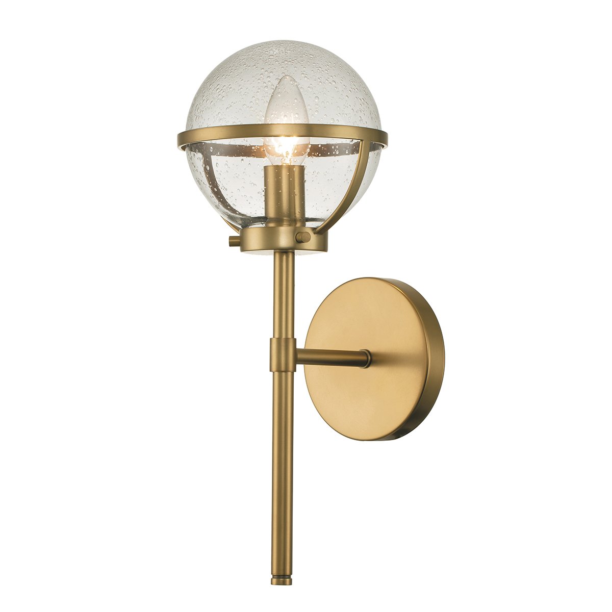Elstead - HK-HOLLIS1-C-HB-BATH - Hollis 1 applique leggera - Heritage Brass, acciaio, vetro trasparente seghettato