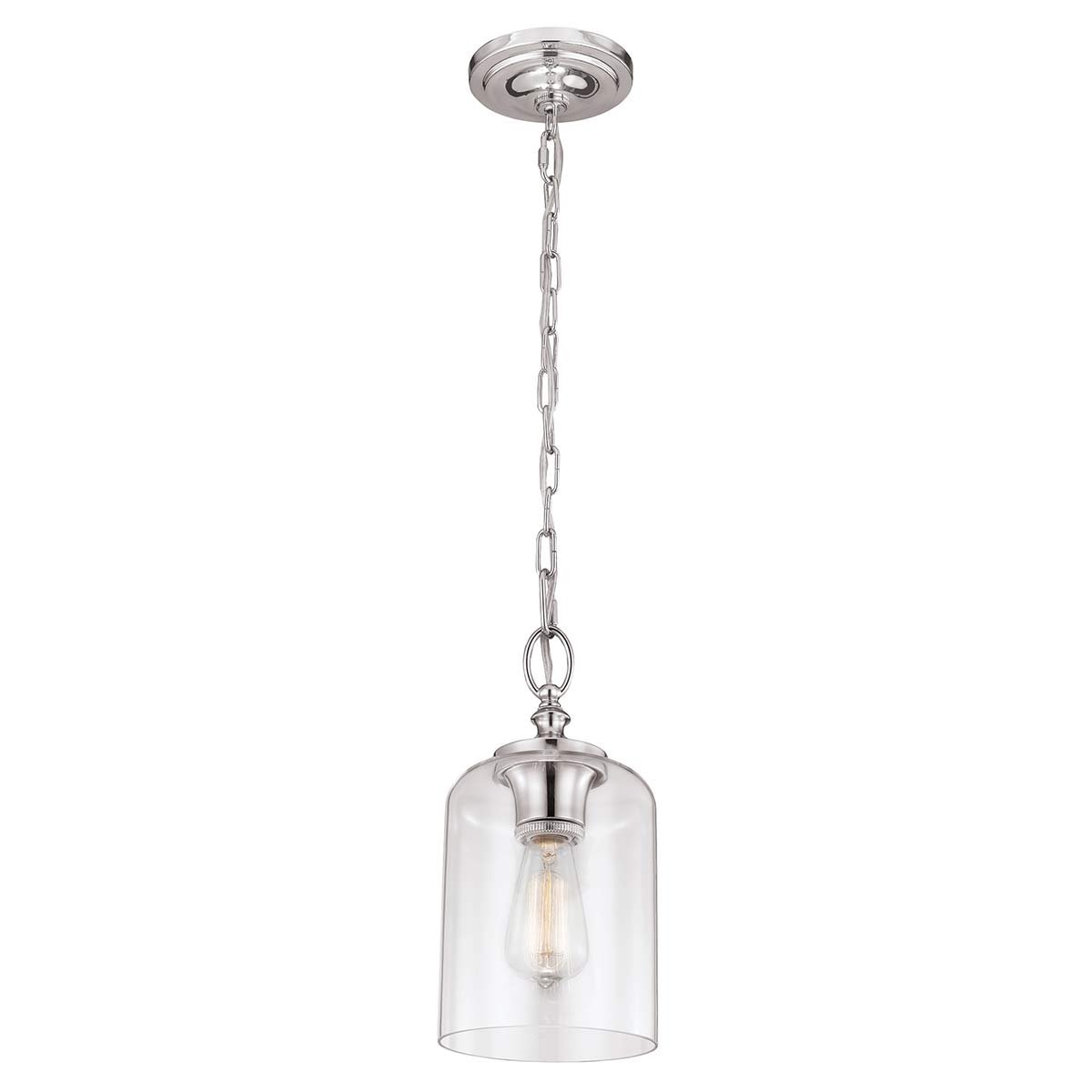 Elstead - FE-HOUNSLOW-P-PN - Hounslow 1 Light lampada a sospensione Nickel lucido - Nickel lucido