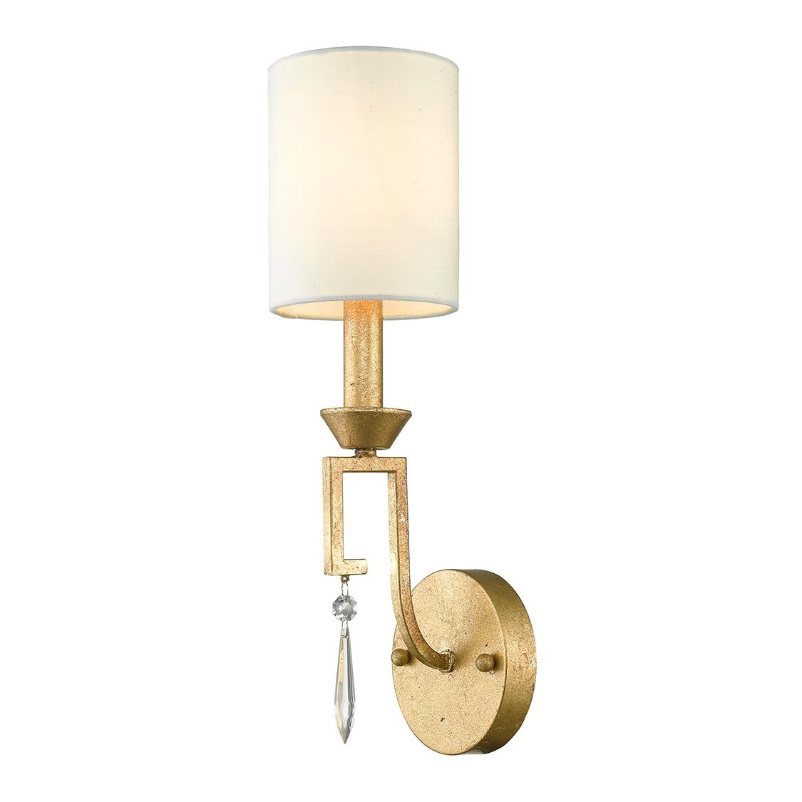Elstead - GN-LEMURIA1 - Lemuria 1 applique leggera - Distressed Gold, paralume color avorio