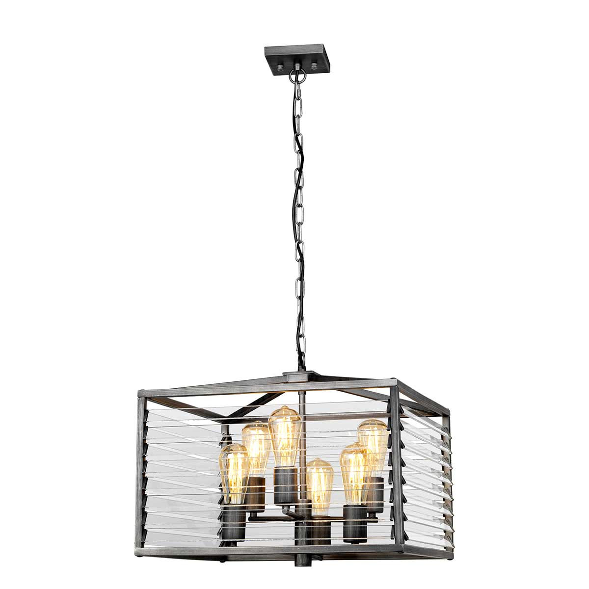 ElsteadLouvre lampada a sospensione a 6 luci - canna di fucile verniciata