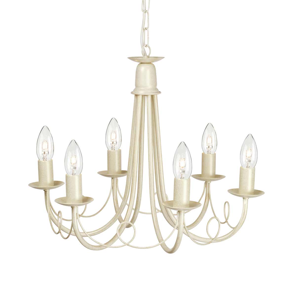 ElsteadLampadario Minster a 6 luci - Avorio/ Patina oro