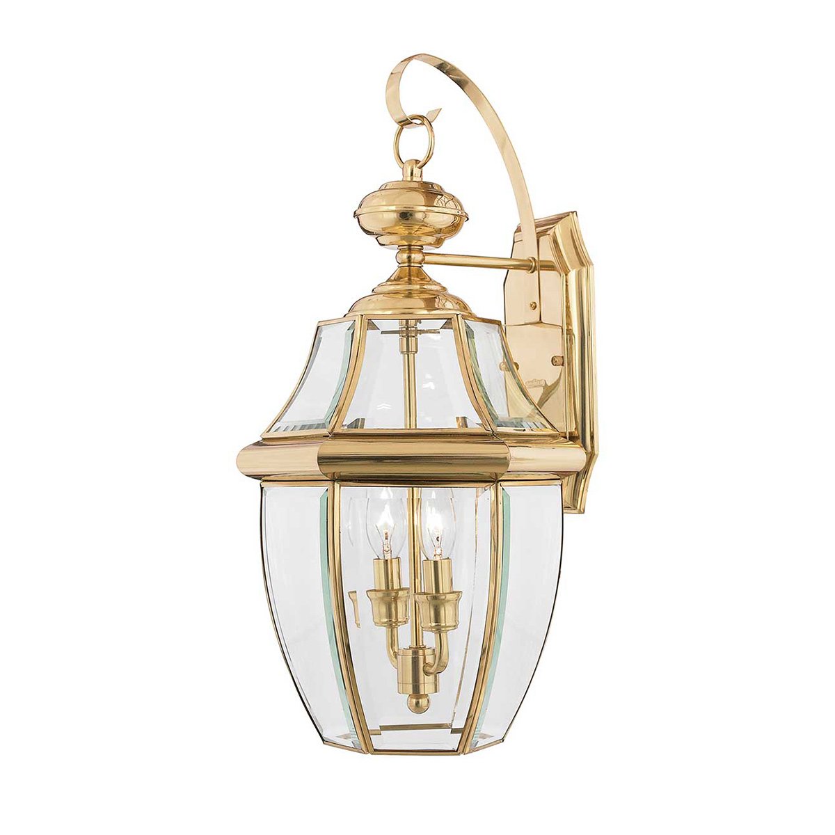 ElsteadNewbury Lanterna da parete grande a 2 luci - Ottone lucido laccato