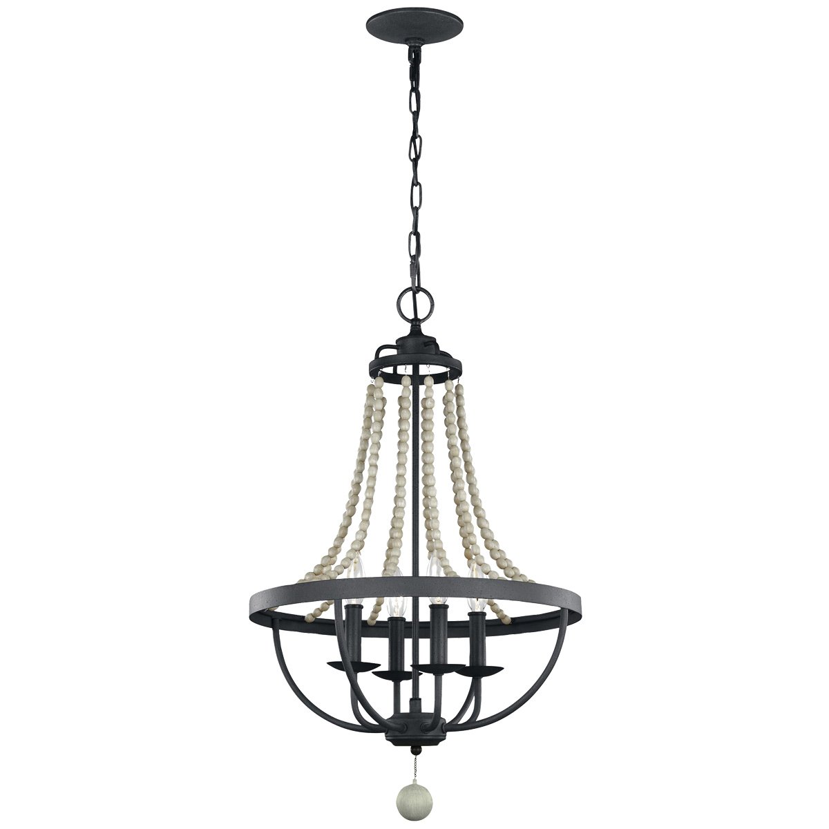 Elstead - FE-NORI4-DWZ - Nori 4 Light Chandelier - Dark Weathered Zinc with Driftwood Grey