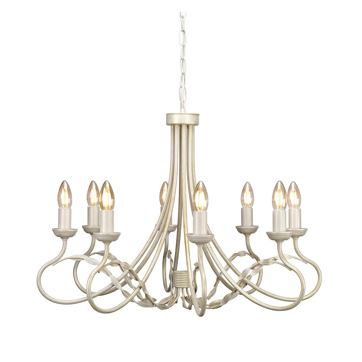 ElsteadOlivia Lampadario a 8 luci - Avorio/Oro patinato