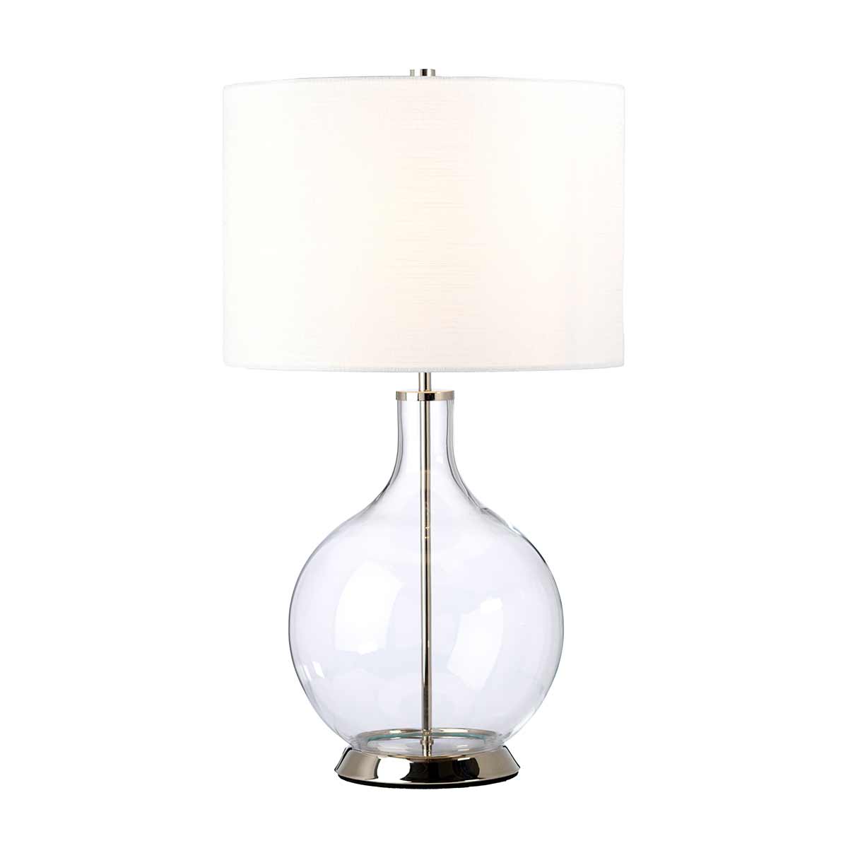 Elstead - ORB-CLEAR-PN-WHT - Orb 1 Light Tischleuchte (komplett mit weißem Schirm) - Nickel poliert mit weißem Schirm