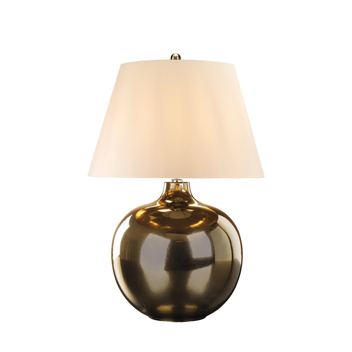 Elstead - OTTOMAN-TL-IV - Ottoman 1 Light Tischleuchte - Elfenbeinfarbener Schirm - Bronze Metallic, Elfenbeinfarbener Schirm