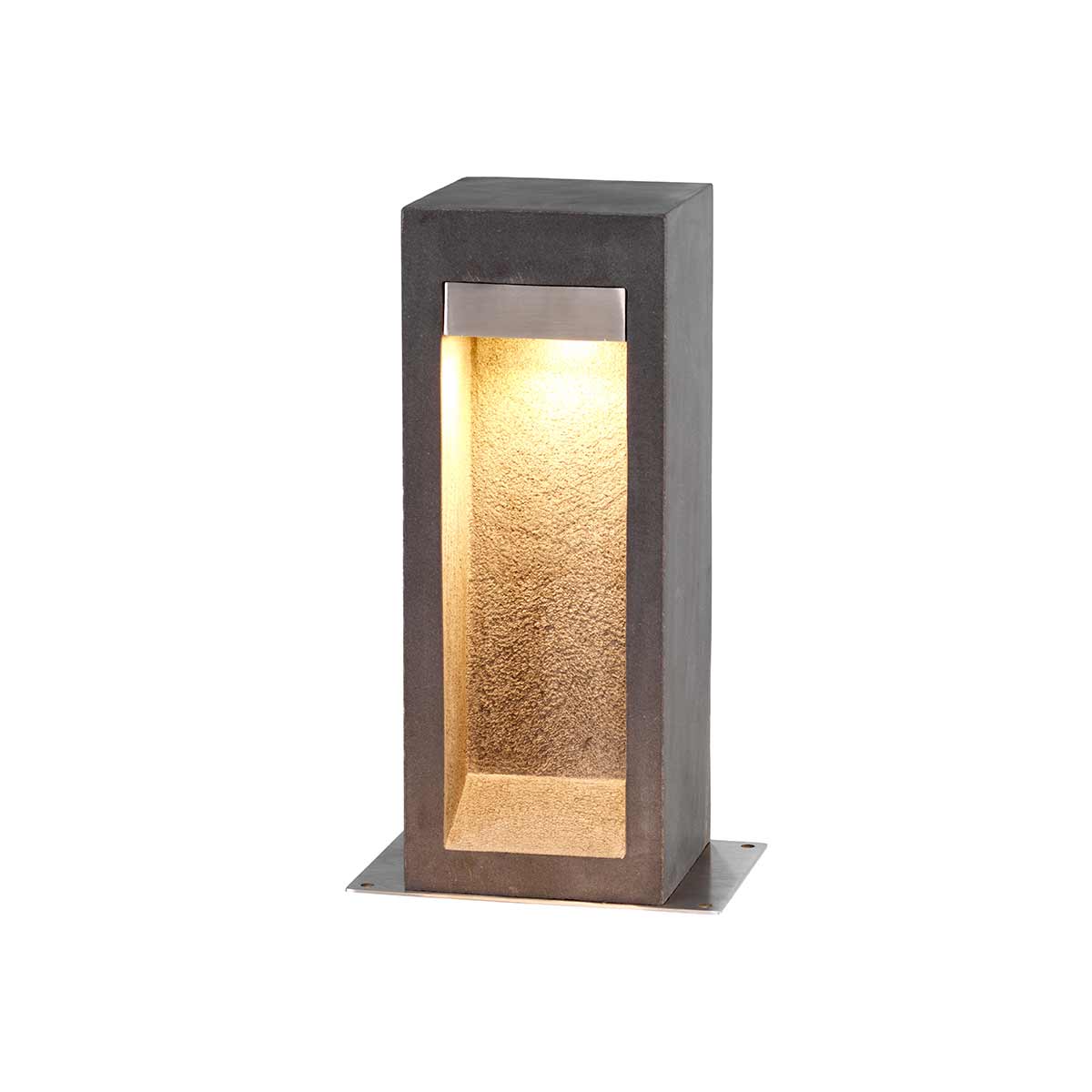 Elstead - PARKSTONE-BOL-B - Parkstone Medium LED Paletto luminoso - basalto con acciaio inox