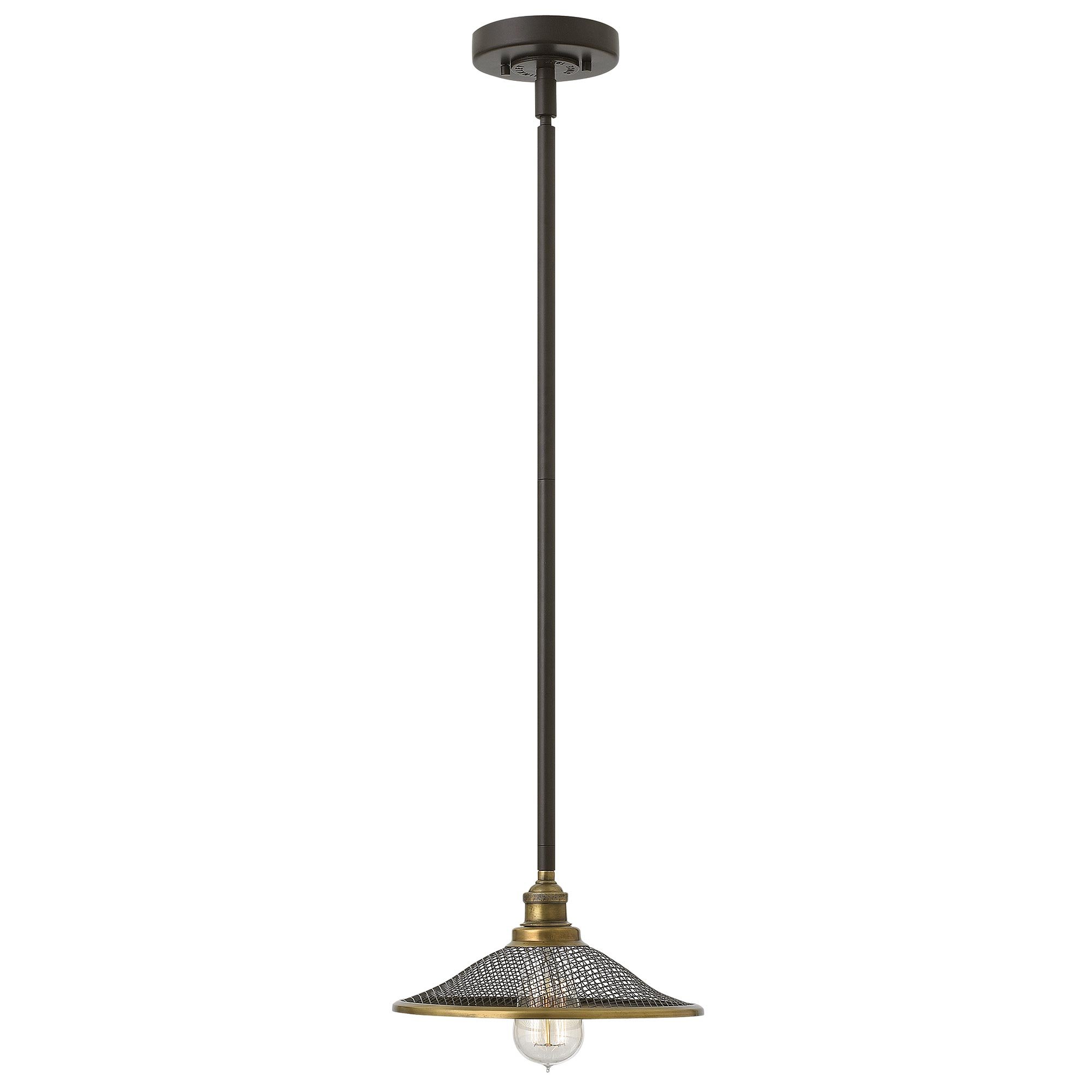 Elstead - HK-RIGBY-P-KZ - Rigby 1 lampada a sospensione luminosa - Bronzo Buckeye e ottone
