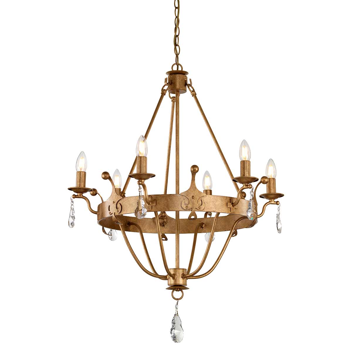 ElsteadWindsor lampadario a 6 luci - oro patinato