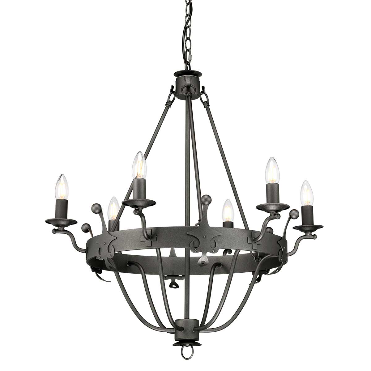 ElsteadWindsor lampadario a 6 luci - Grafite