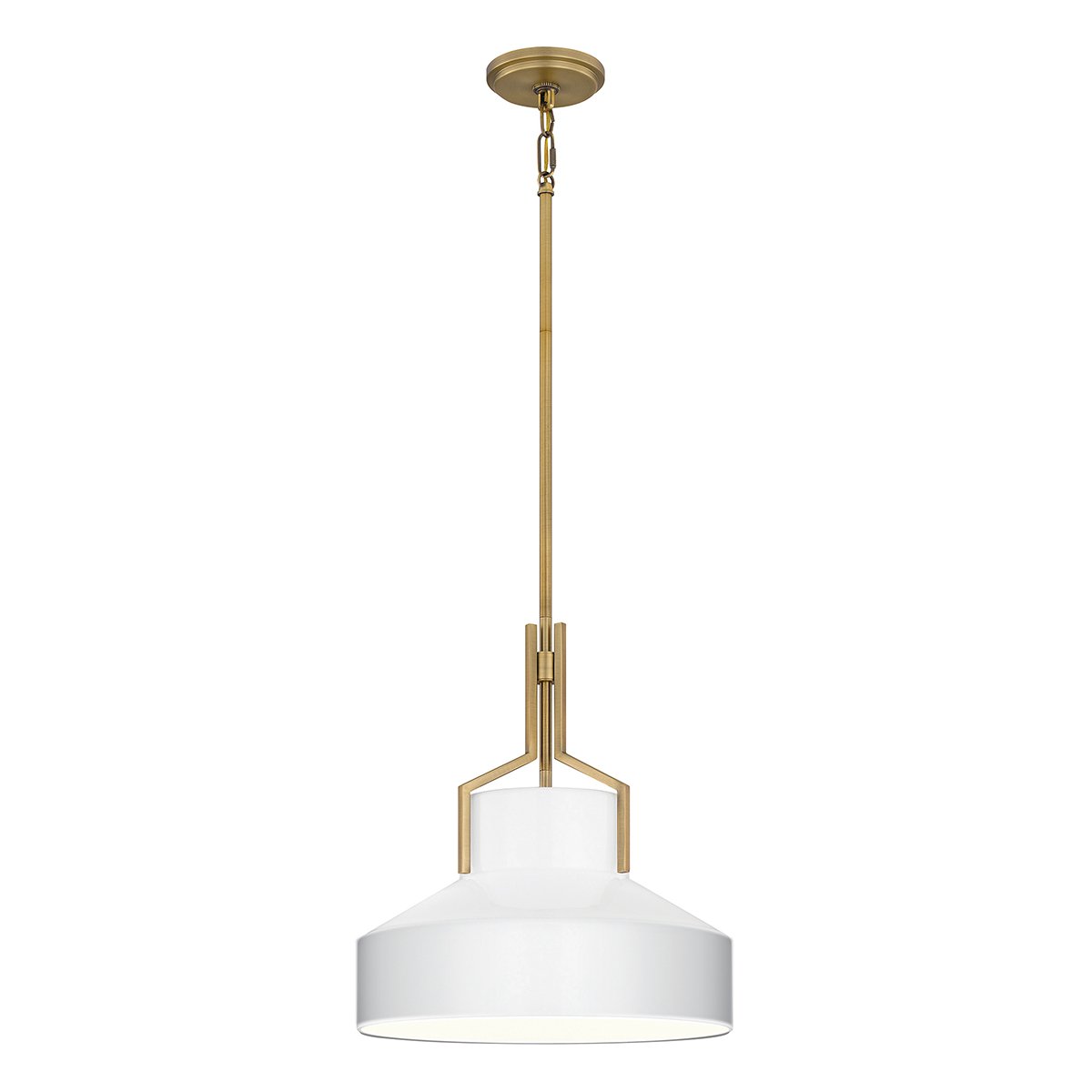 Elstead - QZ-BRECKEN-2P-AB-OPAL - Quoizel Brecken lampada a sospensione 2 luci - ottone anticato e paralume in vetro opalino