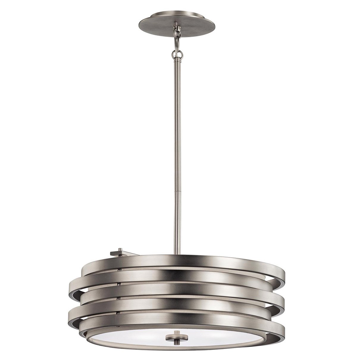 Elstead - KL-ROSWELL-P-A - Roswell 3 lampada a sospensione luminosa - Nichel spazzolato