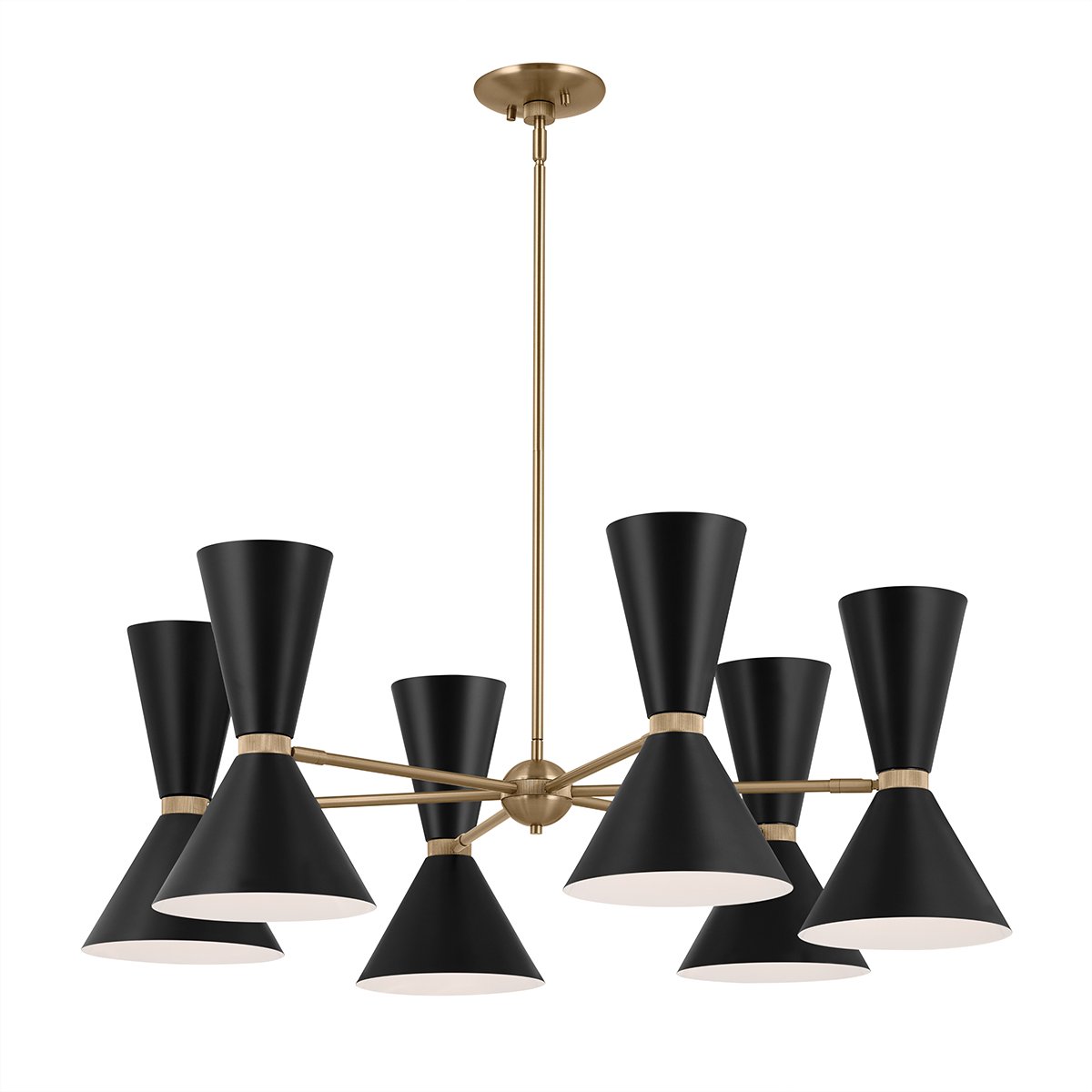 Elstead - KL-PHIX-6-CBB - Phix 12 luci 6 bracci su e giù lampadario - Bronzo champagne, Nero