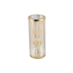 Ella Gold Glas gestreifter portacandela tealight M