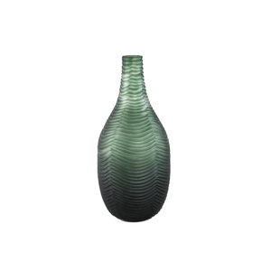 Elichi vaso rotondo in vetro verde alto largo