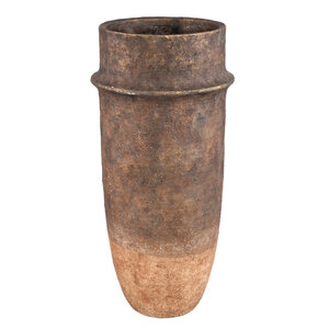 Christenee grigio mezzo marrone vaso rotondo in cemento highXL