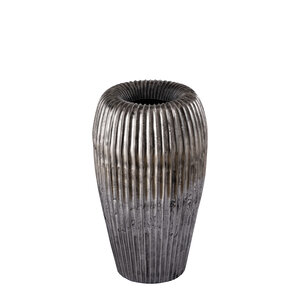 Russel Silver Aluminium Vaso per fiori alto rigato piccolo