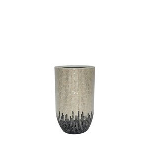 Vaso in bambù Poly-Shell rotondo bianco Vojtech Ombre S