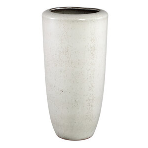 Kyleigh vaso rotondo in ceramica beige liscio alto XL
