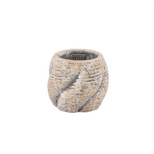 Evanthia Taupe vaso in cemento vortice basso S