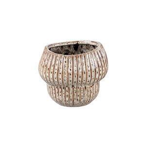 Colby Brown vaso in ceramica dalla forma rotonda con linee XS