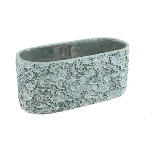 Darrel vaso ovale in cemento blu con superficie ruvida S