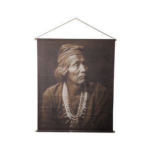 Nimrod Quadro in lino marrone scuro uomo pieghe S