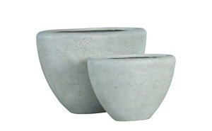 Dashima Crema vaso GRC alto ovale, set da 2