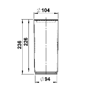 G-370, tubo acrilico trasparente 222 mm