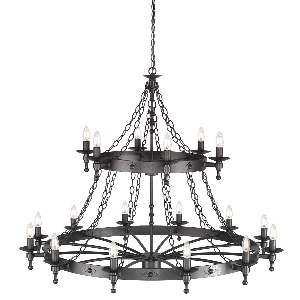 Warwick 18 Licht Kronleuchter - Graphit Schwarz von Elstead