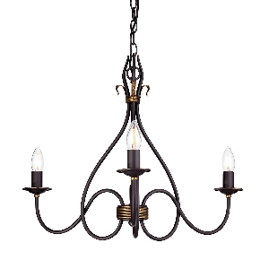 Windermere Lampadario a 3 luci - Ruggine/Oro von Elstead