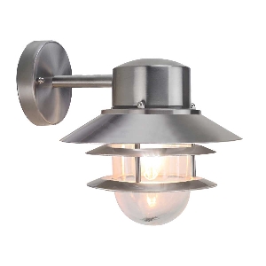 Kopenhagen lanterna da parete a 1 luce - acciaio inox 304 spazzolato von Elstead
