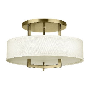 3 lt Hampton Semi-Flush - Ottone spazzolato von Elstead