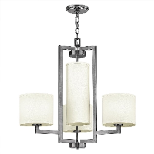 Hampton lampadario a 4 luci - nichel antico, paralumi color avorio von Elstead