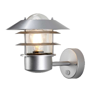 Helsingor 1 luce PIR lanterna da parete - Argento von Elstead