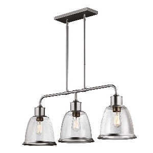 Hobson Lampada a isola a 3 luci - Nichel satinato von Elstead