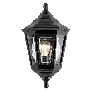 Kinsale Lanterna da parete Flush a 1 luce - Nero von Elstead