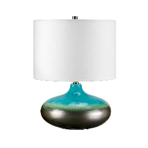 Laguna 1 Light Small Lampada da tavolo - Turchese e smalto grafite von Elstead