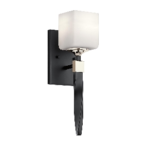 Marette lampada da parete a 1 luce - Nero e nichel von Elstead
