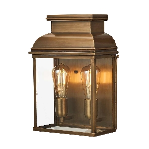 Old Bailey lanterna da parete grande a 2 luci - ottone anticato von Elstead