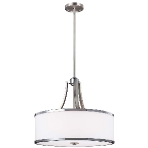 Prospect Park lampada a sospensione uplight a 4 luci - nichel satinato con cromo von Elstead