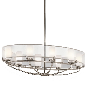 Saldana Lampadario ovale a 8 luci - Peltro classico von Elstead
